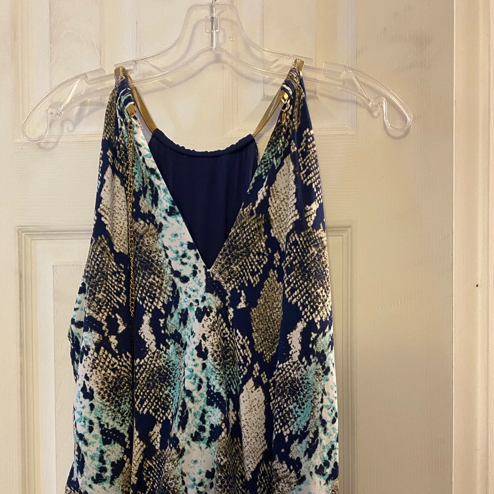 Snake skin pattern maxi dress with slits.